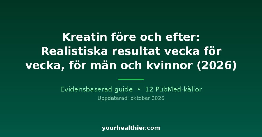 Kreatin före och efter: Realistiska resultat vecka för vecka, för män och kvinnor (2026)