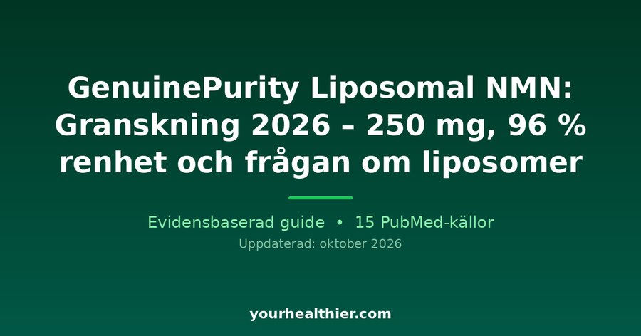 GenuinePurity Liposomal NMN: Granskning 2026 – 250 mg, 96 % renhet och frågan om liposomer