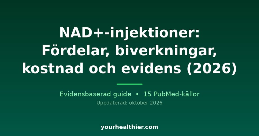 NAD+-injektioner: Fördelar, biverkningar, kostnad och evidens (2026)