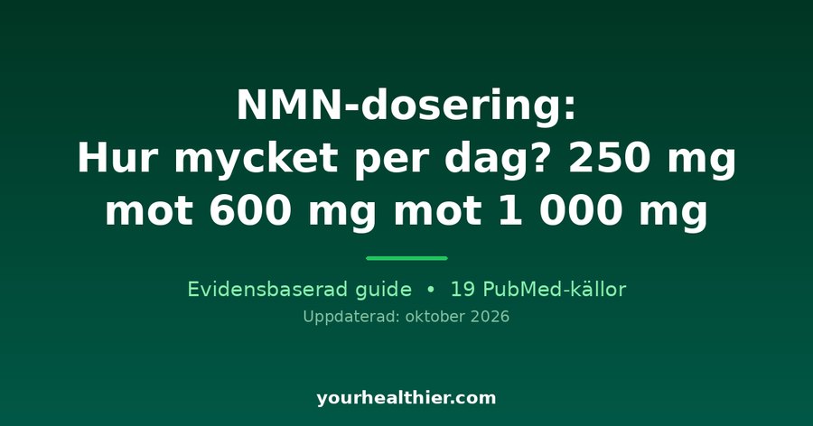 NMN-dosering: Hur mycket per dag? 250 mg mot 600 mg mot 1 000 mg