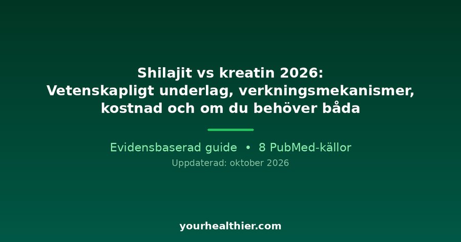 Shilajit vs kreatin 2026: Vetenskapligt underlag, verkningsmekanismer, kostnad och om du behöver båda